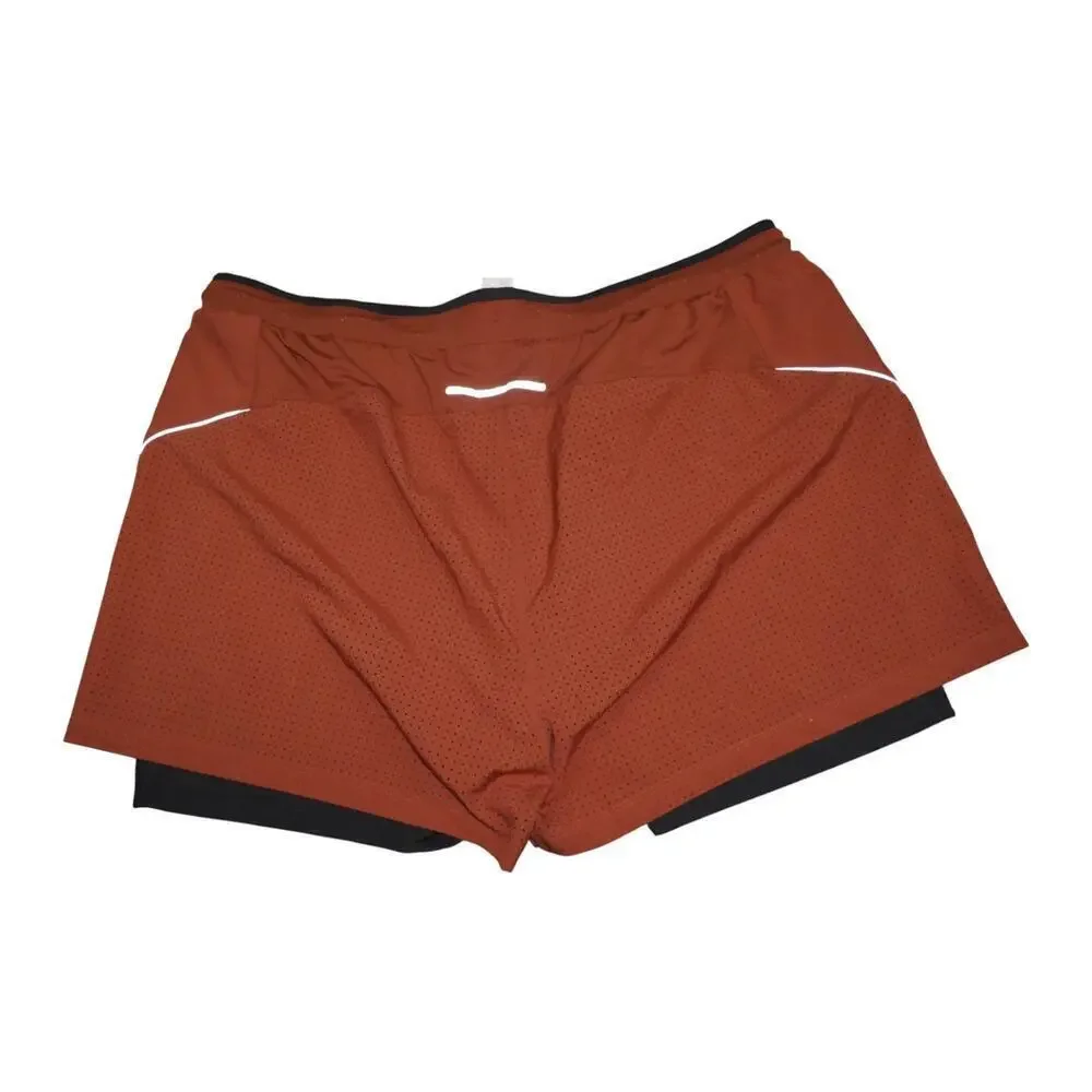 Fabletics Fundamental II Athletic Shorts Mens 2XL Orange Lined 5” Inseam
